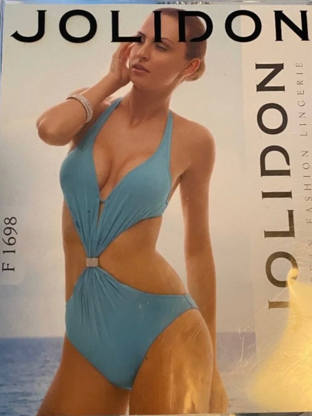 Jolidon Blue Swimsuit 1-pc resort wear vaca Monokini Swim M 40 EUR - Picture 13 of 13
